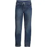 Lands' End Boys Iron Knee Stretch Pull on Denim Jeans, Boy's, Size: Medium, Blue