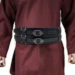 Viking Wide Belt, Medieval Faux Leather Armor Knight  h