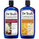 Dr Teal's Foaming Bath Combo Pack (68 fl oz Total), Moisturizing Shea Butter & Almond Oil, and Glow & Radiance with Vitamin C and Citrus Essential