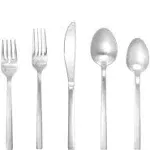 Fortessa Arezzo Brushed 20-Piece Stainless Steel Flatware Set