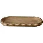 Wooden Farmhouse Decorative Tray 12in Rustic Beaded Tray For Living Room Decor K