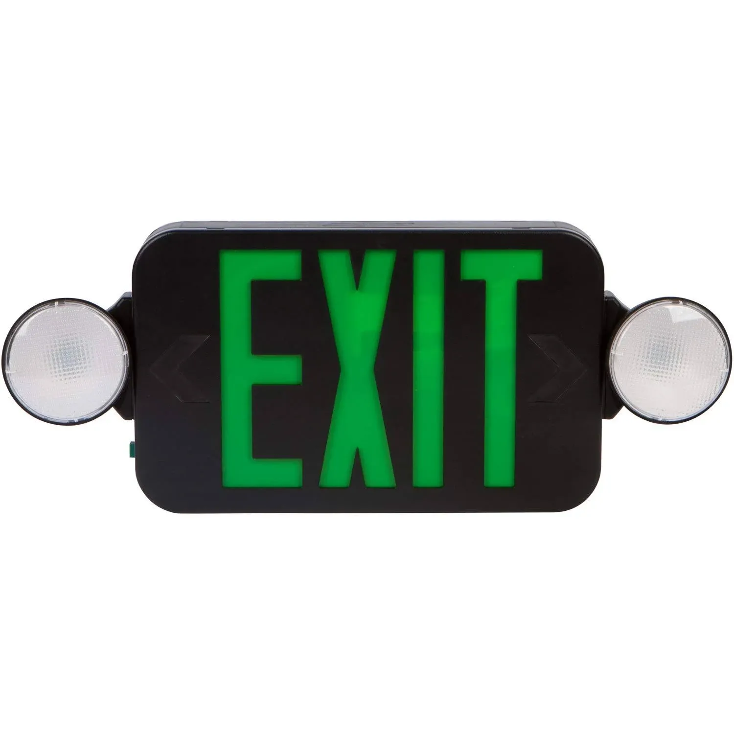 Morris Products 73043 Micro Combo LED Exit Emergency Light Green LED Black Housing