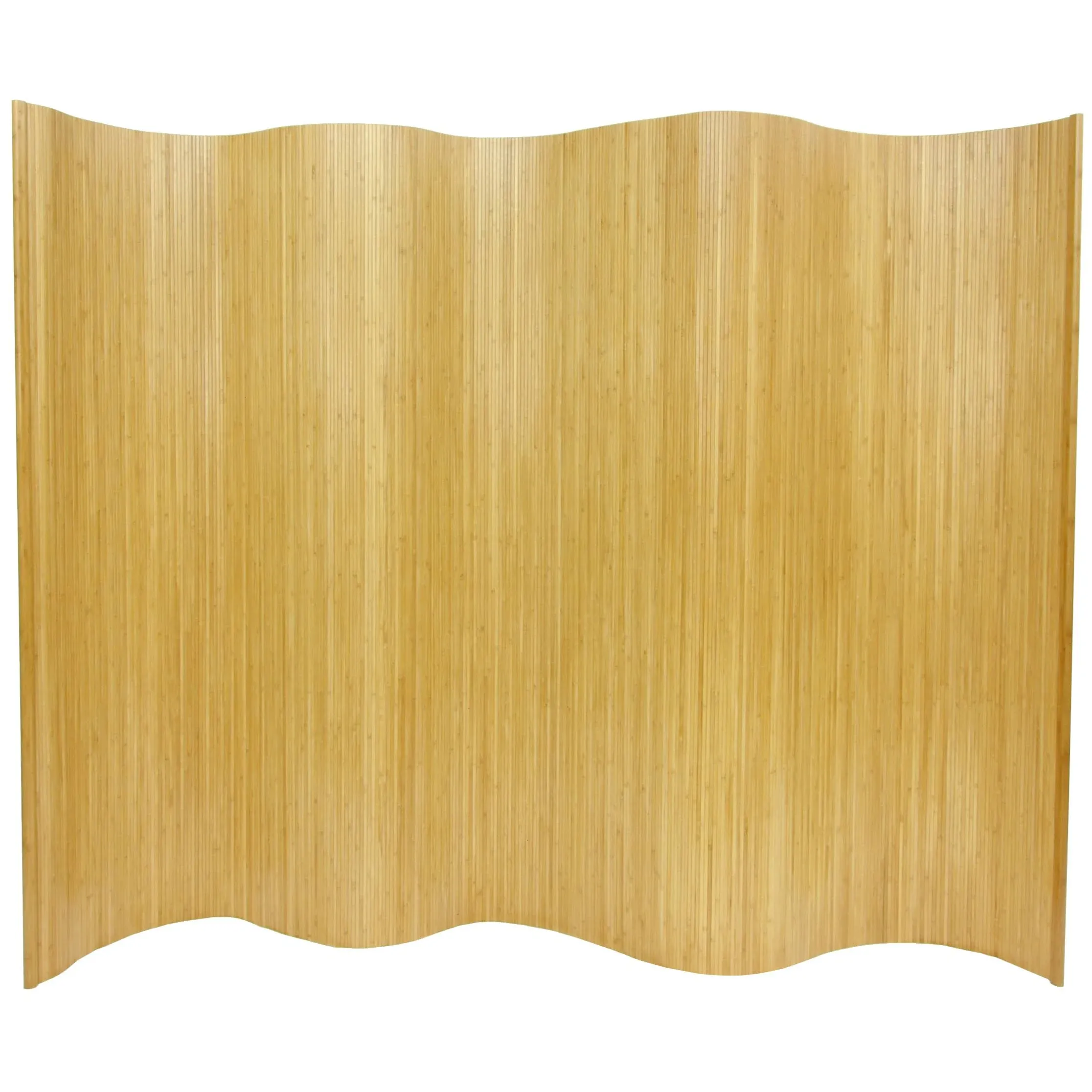 Oriental Furniture 6 ft Tall Bamboo Wave Screen - Honey