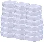 24 Pack Small Clear Plastic Storage Containers with Lids,Beads Storage Box wi...