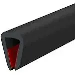 Rubber Edge Trim, Self-Adhesive Rubber Edge Trim, Edge Protector for 1/4 inch Mirror and Flexiglass, EPDM Material, Fit 1/4 inch(6.4mm), Length 20ft,