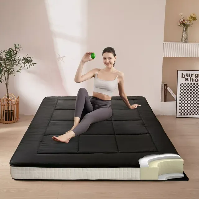 MAXYOYO 6" Extra Thick Floor Futon Mattress Foldable Floor Mattress Tatami Pad Floor Mattress for Adults Floor Bed Roll Up Mattress Guest