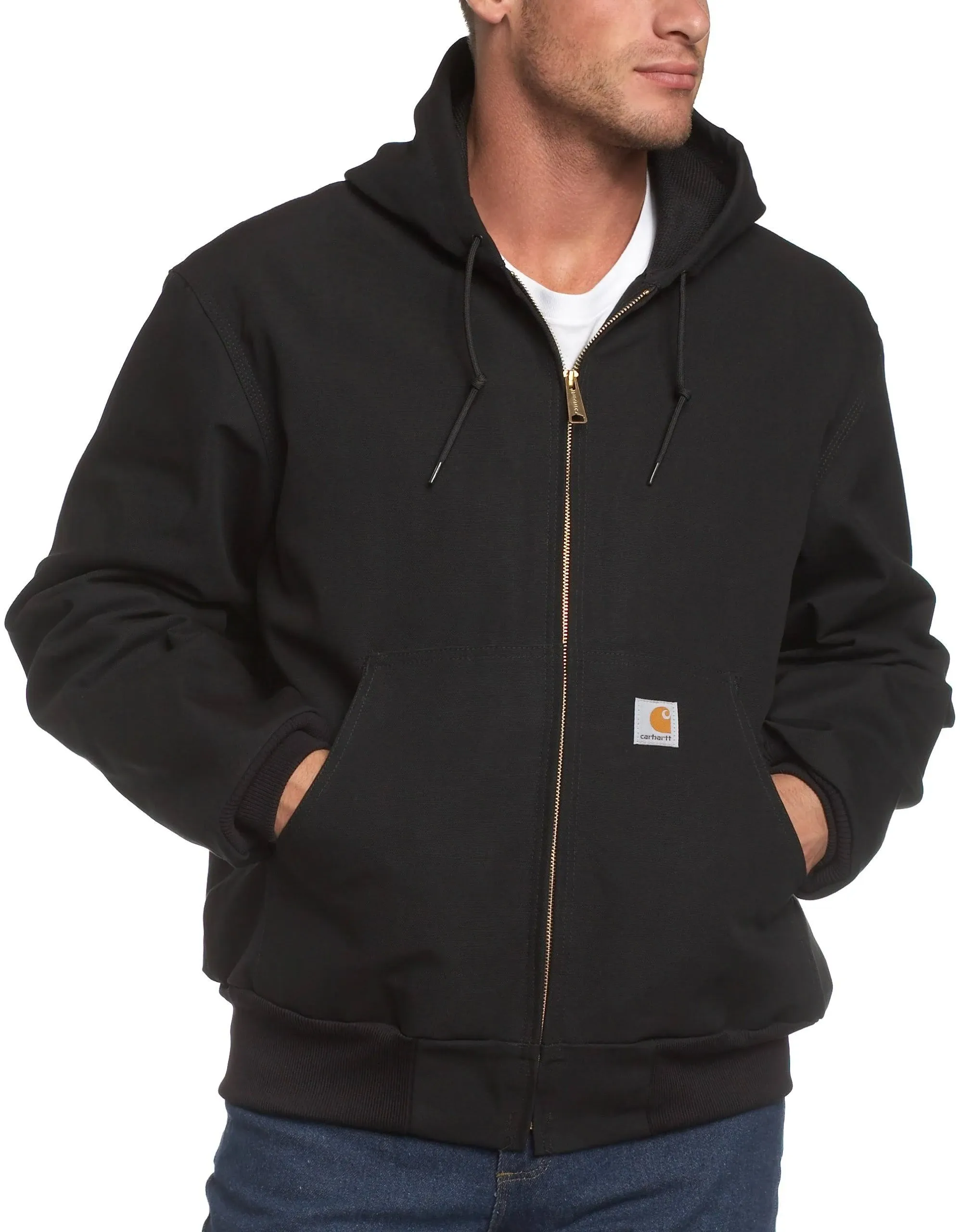 Carhartt Men's Tall Black Thermal Lined Duck Active Jacket