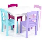 Humble Crew Tot Tutors Juego de mesa y 4 sillas de madera