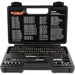 VIM Tools Flex Head Ratcheting Wrench Set - 89pc 1/4in Drive 3-Way Ratcheting Screwdriver Set with Bits and Sockets