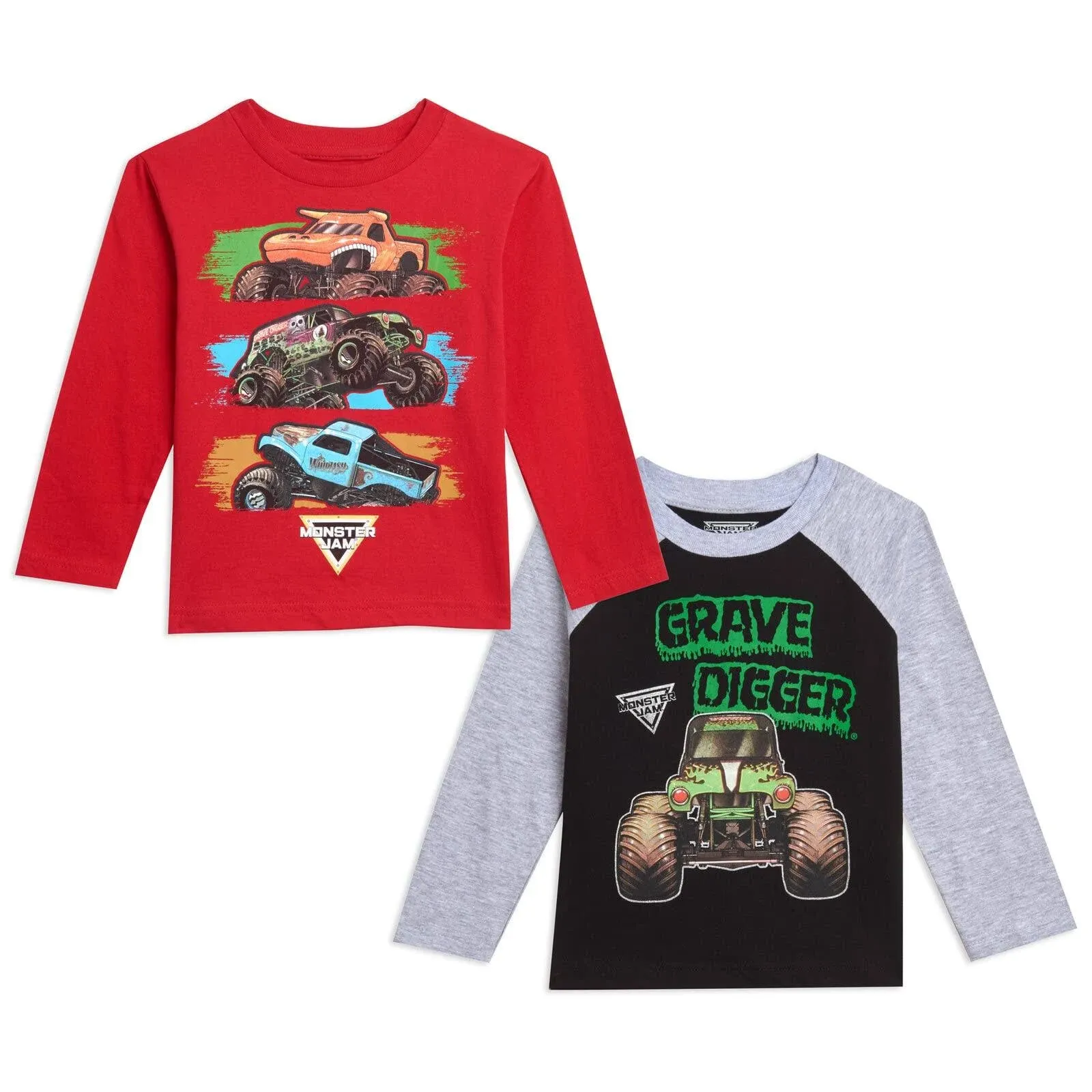 Monster Jam Toddler Boys 2 Pack Long Sleeve Graphic T-shirts Multicolored 5T