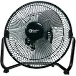 Comfort Zone Cradle Floor Fan, 9 inch, 3 Speed, Electric, 180 Degree Adjustable Tilt, All Metal, Carry Handle, Rubber Feet, Table Fan, Airflow 12.57 ft/sec, Ideal for Home, Bedroom & Office, CZHV9B