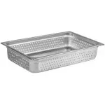 Choice Full Size 4" Deep Anti-Jam Perforated Stainless Steel Steam Table / Hotel Pan - 24 Gauge