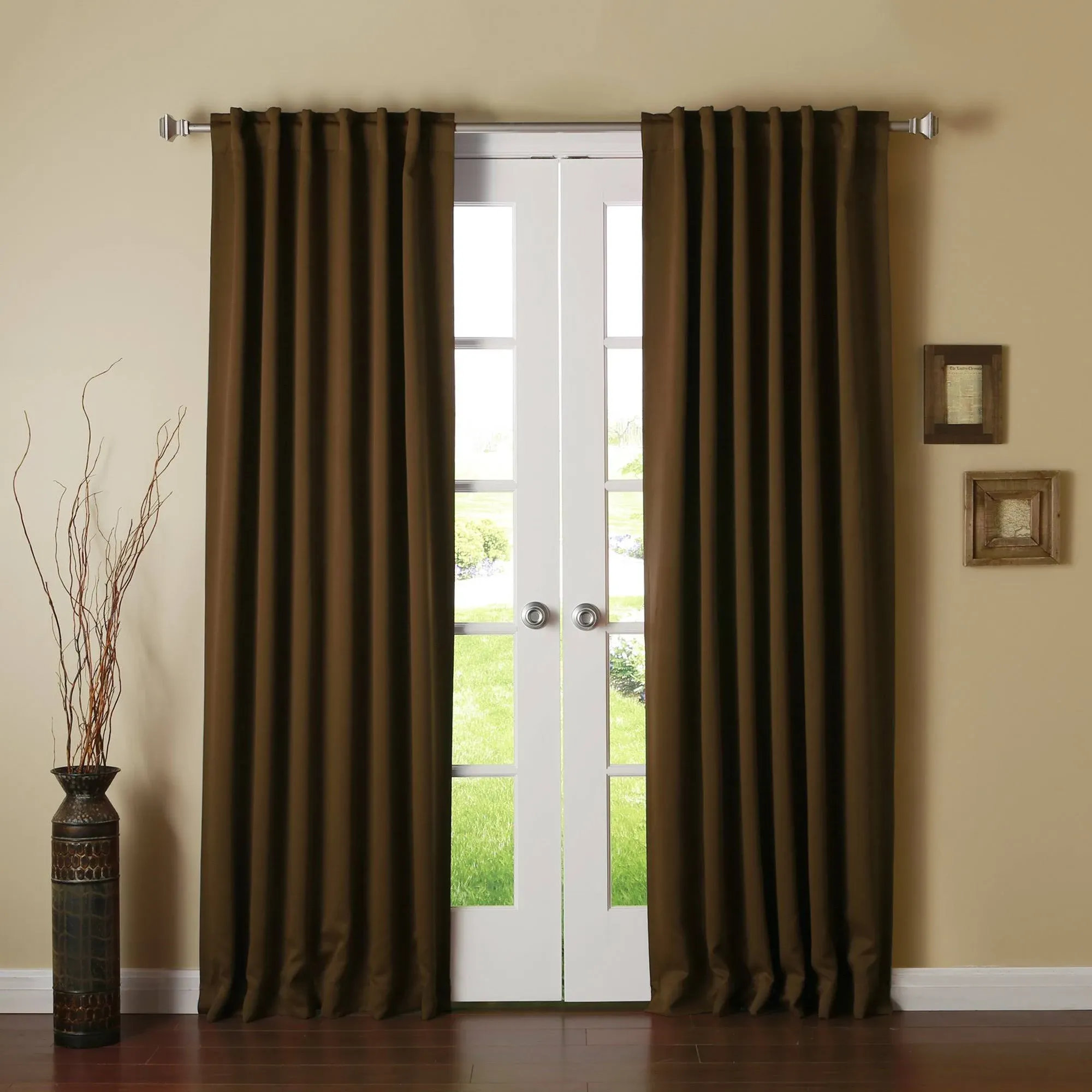 Best Home Fashion Thermal Insulated Blackout Curtains - Back Tab/ Rod Pocket - Chocolate - 52"W x 126"L - (Set of 2 Panels)