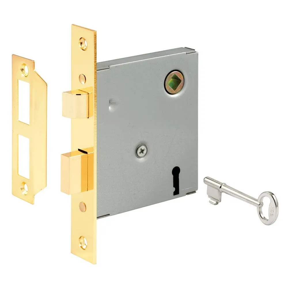 Prime-Line E 2294 Vintage Style Indoor Mortise Lock Assembly Kit Cast Steel Key