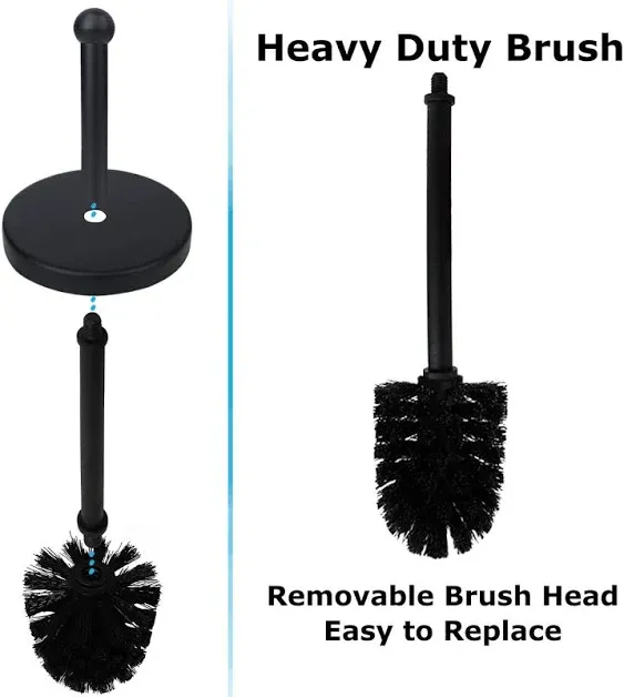 Blue Donuts Vented Black Toilet Brush Holder