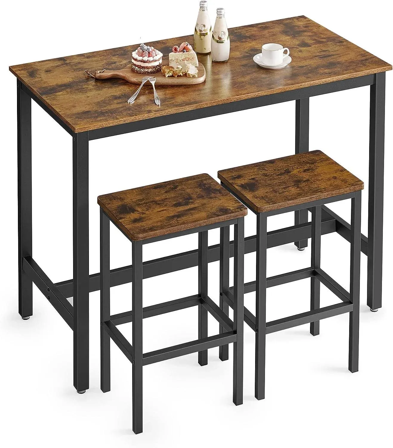 Vasagle Bar Table Set Bar Table with 2 Bar Stools