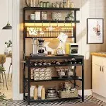 Bakers Rack 6-Tier Coffee Bar Microwave Stand