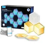 Govee Glide Hexagon Light Panels Ultra, 3D Wall Lights with DIY, RGBIC LED Gaming Lights for Wall, LED Lights for Gaming Setup with 129 Lamp Beads, Works with Alexa, 10 Pack, Lunar White