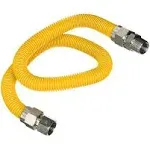 The Plumber's Choice 72 in. Flexible GAS Connector Yellow Coated Stainless Steel for GAS Range, Furnace, 1/2 in. Fittings