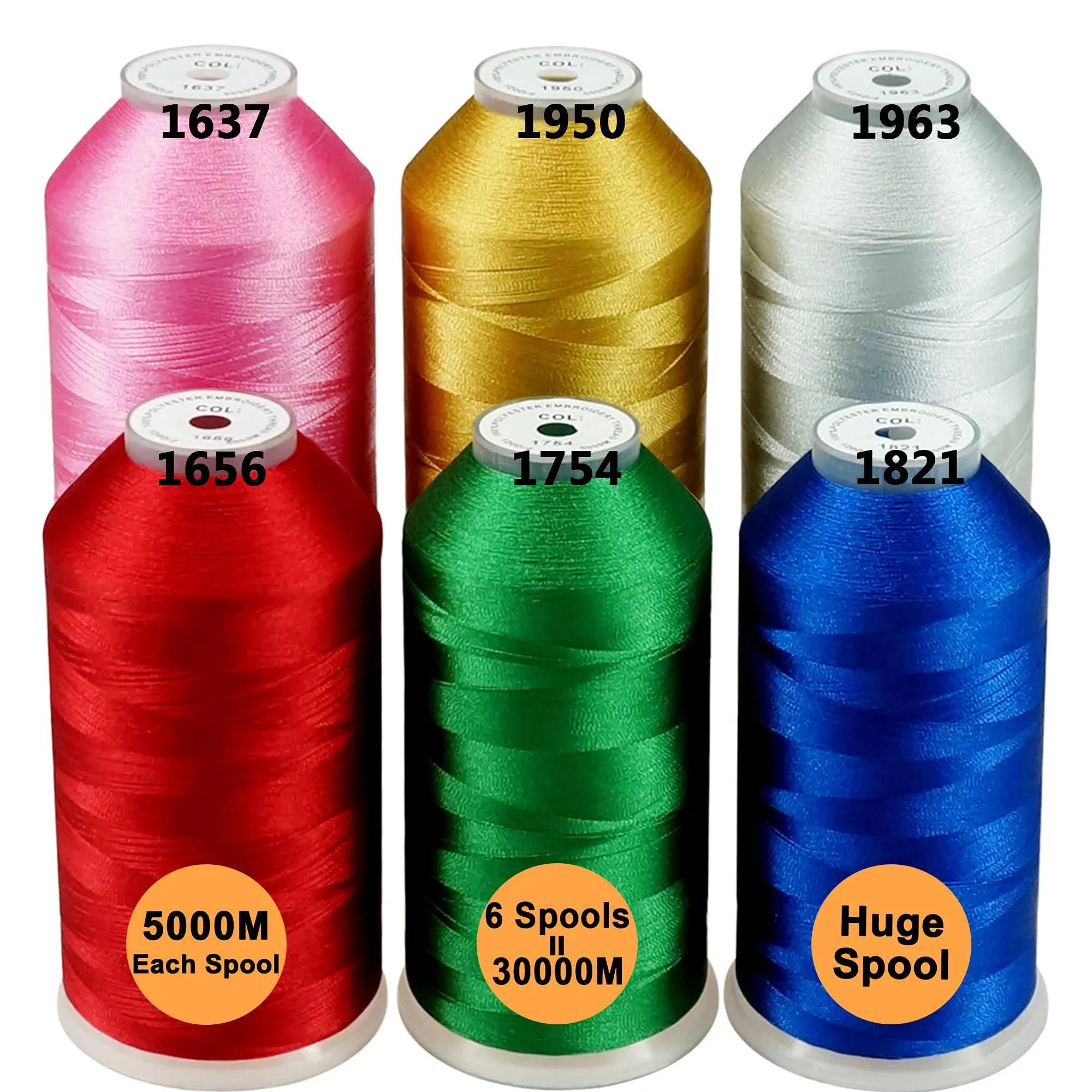 New brothreads - 40 Options- Various Assorted Color Packs of Polyester Embroi...