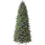 9 ft Pre-Lit Vermont Spruce Artificial Christmas Tree, Remote-Controlled Color-Changing LED Lights