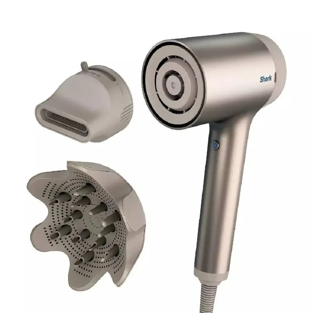 Shark HyperAIR Dryer with IQ 2-in-1 Concentrator & Curl-Defining Diffuser Attachments (HD113BRN)