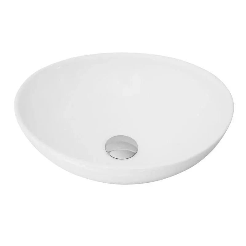 STYLISH 15 inch White Oval Ceramic Vessel Bathroom Sink