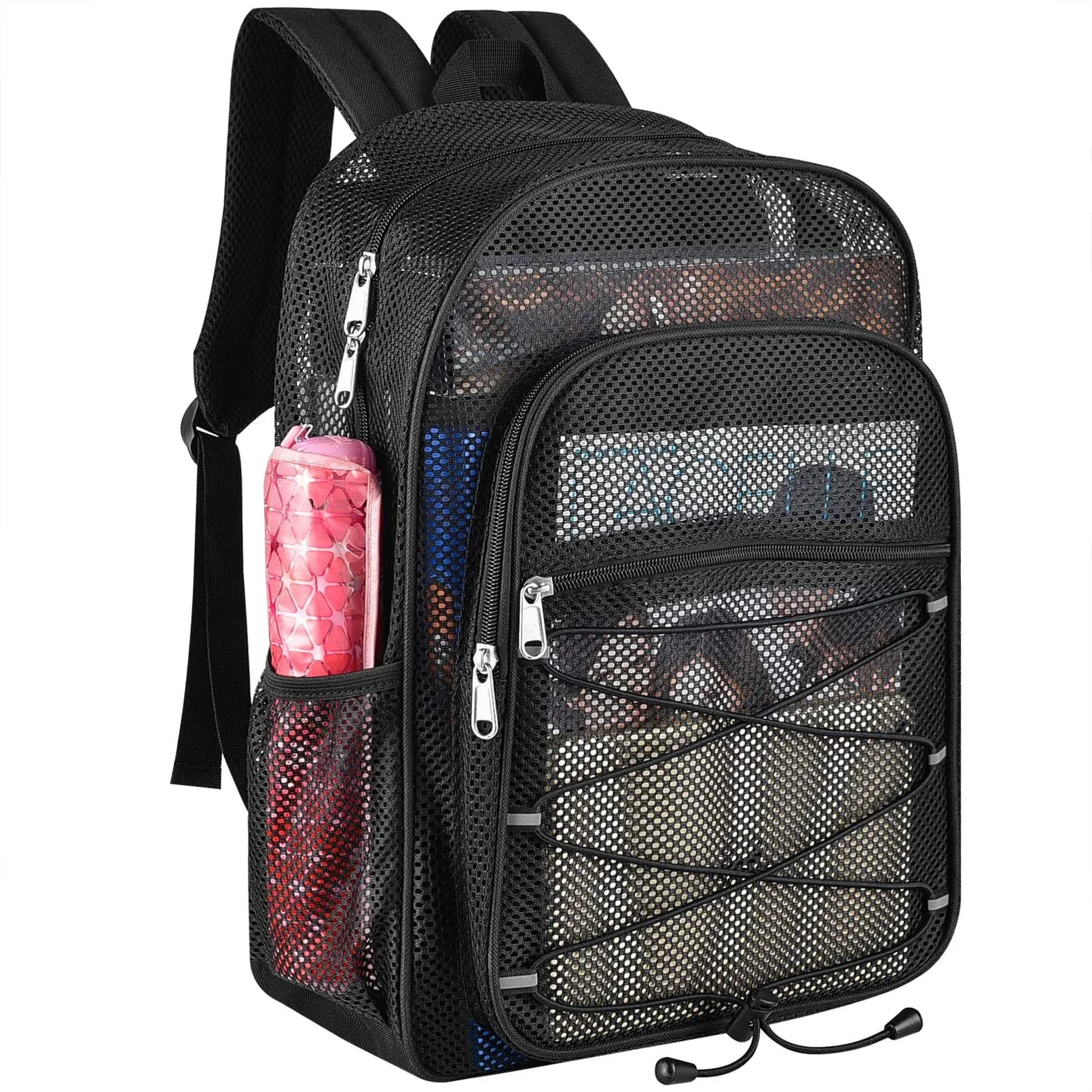 Heavy Duty Mesh Backpacks for Adults, Mesh School Bags for Boys and Girls, See ...