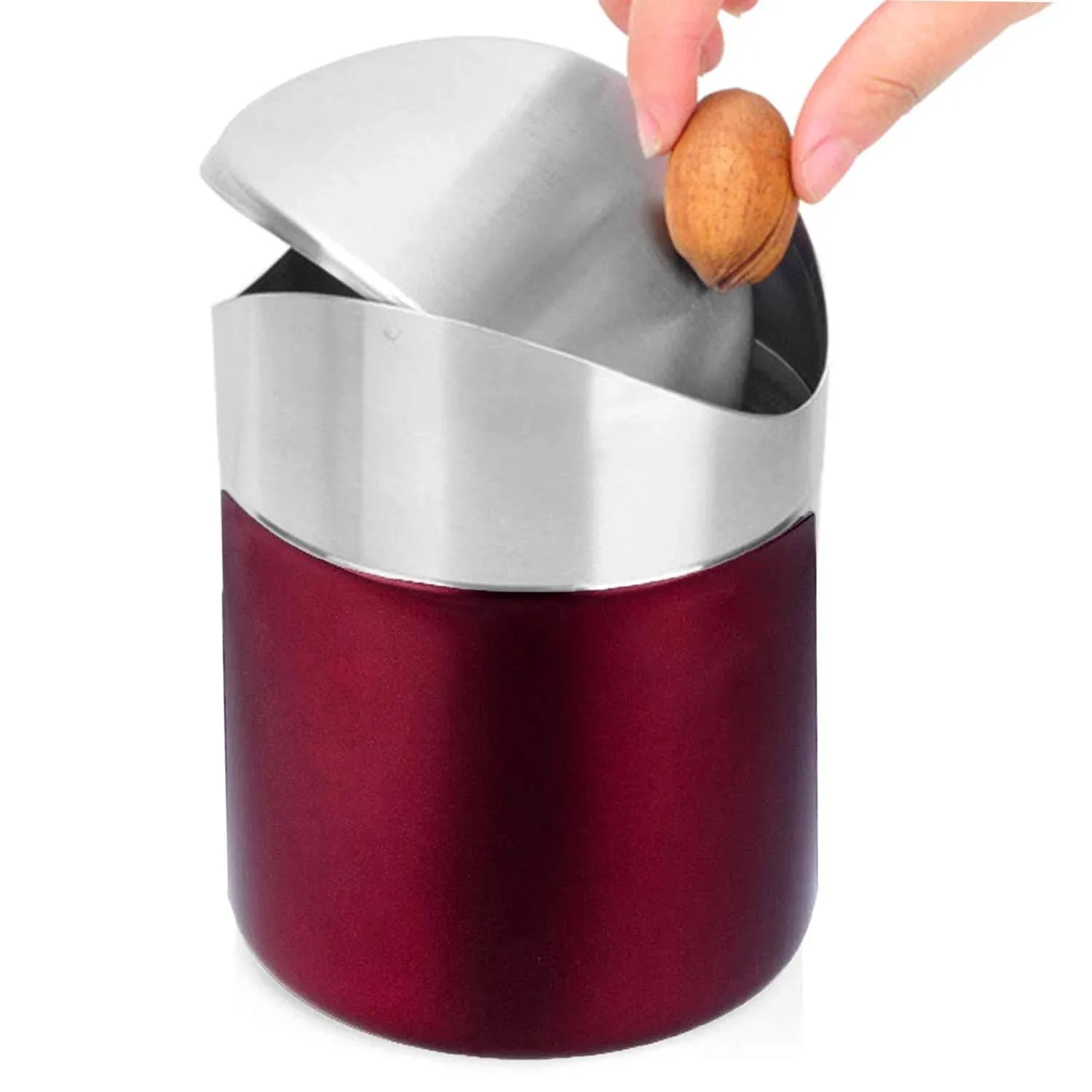 Jillick Small Mini Trash Can With Lid Brushed Stainless Steel Small Tiny Mini Tr