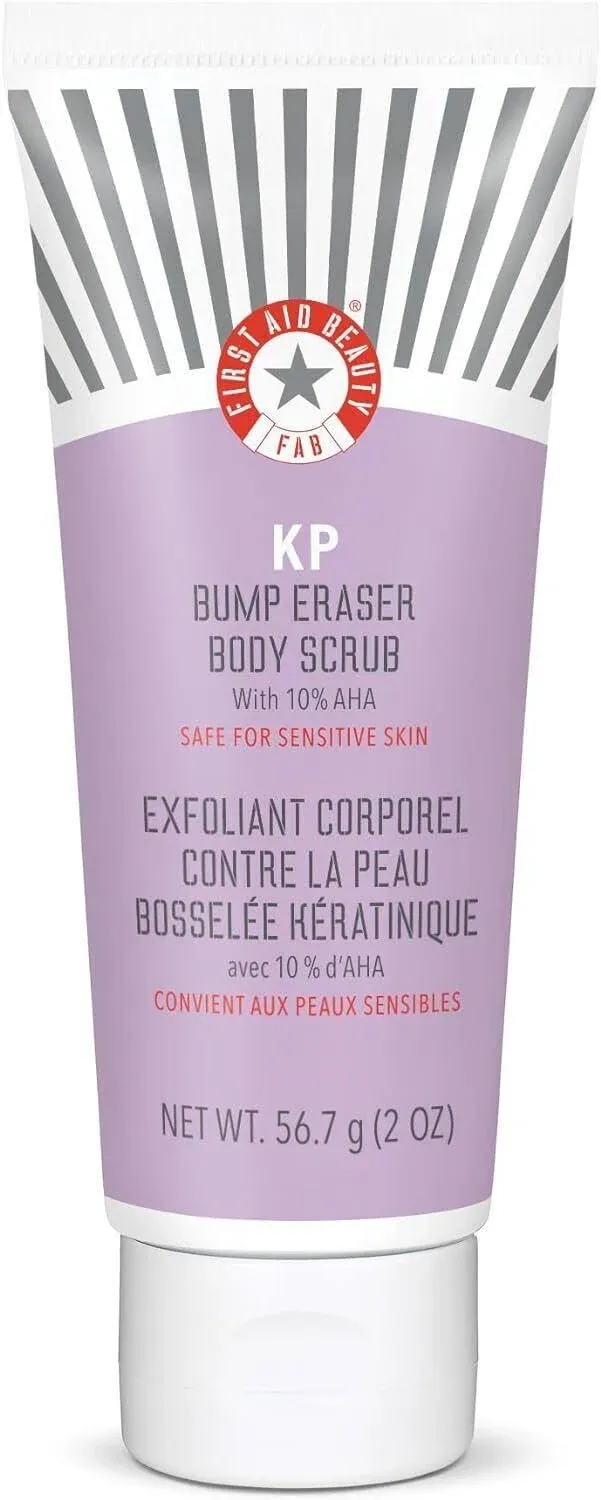 First Aid Beauty KP Bump Eraser Body Scrub Exfoliant for Keratosis Pilaris with 10% AHA 2 oz.