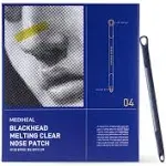 Mediheal Blackhead Melting Clear Nose Patch, Nose Strips for Blackheads Whiteheads,Pore Melting and Soothing Sheets,3 Step Kit, Vegan Sheets, Blackhead Remover Tool Included (4 pack)