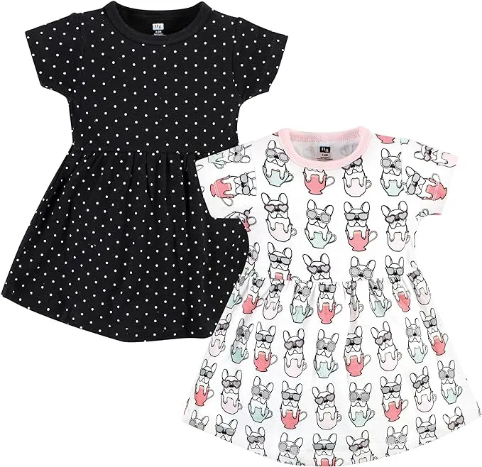 Hudson Baby Baby Girls Cotton Dresses, Bonjour