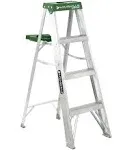 Louisville 4' Aluminium Step Ladder w/ Molded Pail Shelf