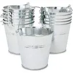 Juvale 12 Pack Small Tin Pails with Handles