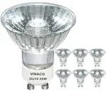 GU10 Halogen Light Bulbs 50W 120V MR16 Dimmable for Track,Recessed,Accent Lighting,Ceiling Light,Scent Wax Burner,Warm White(Pack of 6)