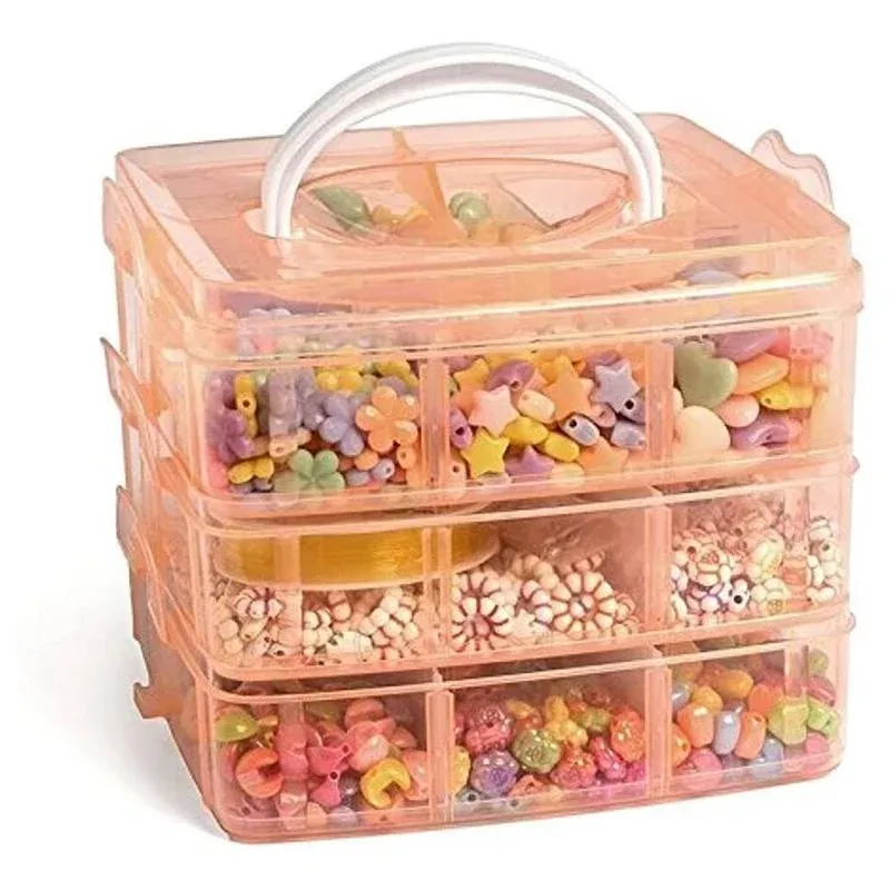 Beads for Kids Crafts Jewelry Making Kit - 1000 Multi-Shaped Beads with Clasp...