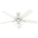 Hunter Builder Traditional Ceiling Fan with LED Light 52 inch