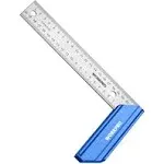 WORKPRO 8 inch Try Square with Aluminum Handle - Woodworking Square Precision for Professional Carpentry Use & Premium Stainless Steel Ruler