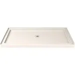 DreamLine Slimline 36"D x 60"W x 2 3/4"H Center Drain Single Threshold Shower Base, Biscuit