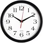 Bernhard Products Black Wall Clocks, 2 Pack Silent Non Ticking 10 Inch Quality Q