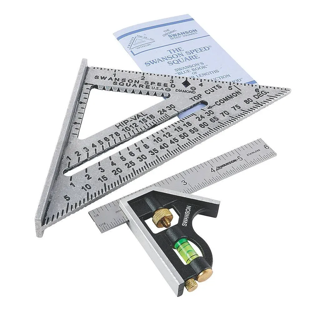 Swanson Tool S0101CB Speed Square Layout with Blue Book and Combination Value