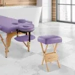 Saloniture Wood Folding Massage Stool with Carrying Case