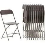 Flash Furniture 10 pk. Hercules Series 800 lb. Capacity Premium Brown Plastic Folding Chair