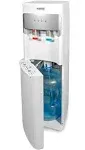 Igloo Hot and Cold Water Cooler Dispenser - Holds 3 & 5 Gallon Bottles, 2 Temperature Spouts with Dispensing Paddles, No Lift Bottom Loading, Child Safety Lock - White