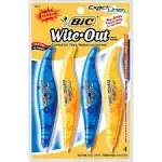 BIC Wite-Out Exact Liner Correction Tape, White, 4/Pack (WOELP418)