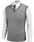 COOFANDY Men's Sweater Vest V Neck Slim Fit Casual Sleeveless Knitted Pullover Sweater