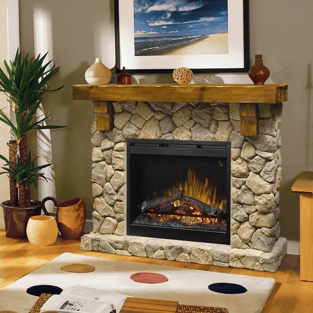 Dimplex - Fieldstone Mantel Electric Fireplace