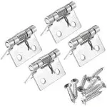 4pcs Spring Loaded Hinges 1&#034; 304 Stainless Steel Self Closing Hinge for Cabinet