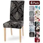 Searchi Dining Room Chair Covers Slipcovers Set of 4,Spandex Super Fit Stretch Removable Washable Kitchen Parsons Chair Covers Protector for Dining