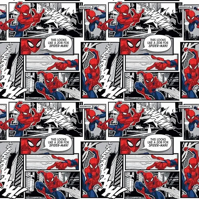 Springs Creative Spiderman Comic Swirl Flannel 100% Cotton Fabric sold by the yard